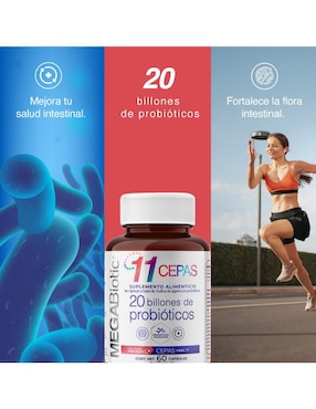 20 Billones de Probioticos 11 Cepas MegaBiotic 60 cápsulas