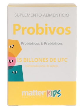 Suplemento alimenticio con probióticos y prebióticos Matter sabor natural de 30 sobres
