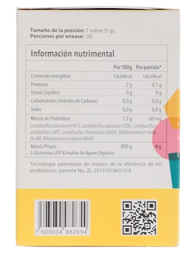 Suplemento alimenticio con probióticos y prebióticos Matter sabor natural de 30 sobres