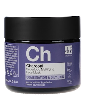 Charcoal Superfood Mattifying Face Mask para exfoliar Dr. Botanicals