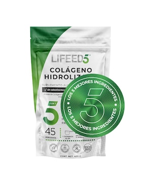 Colágeno hidrolizado, probióticos 50 billones, enzimas digestivas y prebioticos en polvo Lifeed5 Lifeed5 de 405 g