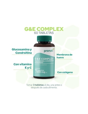 Suplemento G & E Complex Pronat Pronat con glucosamina de 60 tabletas