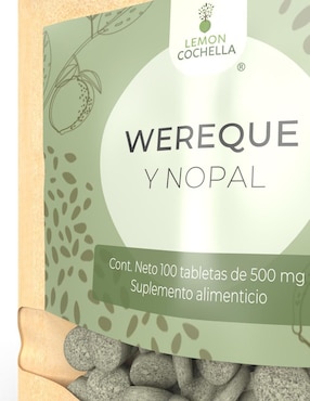 Wereque y Nopal Lemon Cochella sabor natural de 100 tabletas