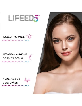 Colágeno Hidrolizado en Polvo + Biotina, Keratina, Acido Hialurónico, Vitamina E, LIFEED5 Lifeed5