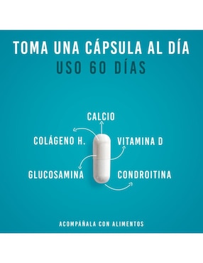 Glucosamina, Condroitina, Colágeno Hidrolizado, Calcio y Vitamina D, Suplemento para Articulaciones, Huesos y Músculos 60 Cápsulas suplemento alimenticio Lifeed5 unisex