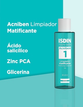 Gel para rostro Limpiador Acniben limpiador matificante para piel grasa gel Isdin
