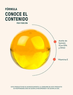 Suplemento alimenticio Life360+ con omega 3, aceite de salmón con DHA y EPA de 360 cápsulas