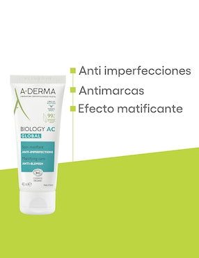 Crema para rostro y labios recomendada para acné  día y noche Aderma Biology para piel grasa