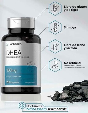 DHEA Horbaach con citrato de magnesio de 200 cápsulas