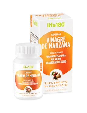 Vinagre De Manzana Life180 Con Ajo Negro Y Bicarbonato De Sodio No Saborizado 60 Cápsulas