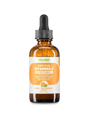 Serum Life180 Con Vitamina C, Mix De Antioxidantes (extracto De Aceite De Jojoba, Semilla De Uva, Cedro, Limon, Naranja Y Menta) Vitamina E 50 Ml