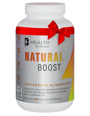 Natural Boost B Health Be Natural Con Vitamina C, Zinc, Vitamina D3, Jengibre, Ajo Negro, Cúrcuma, Eucalipto Y Equinácea 180 Caps