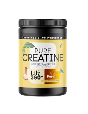 Creatina Monohidratada En Polvo Life360+ Con Creatina Monohidratada Micronizada 450 G