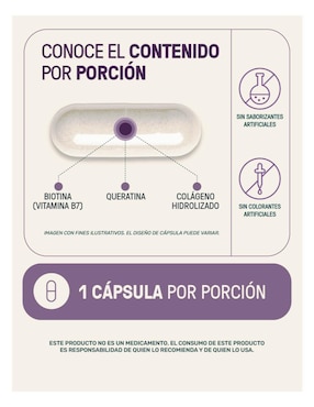 Suplementos alimenticios biotina keratina colágeno hidrolizado life360+