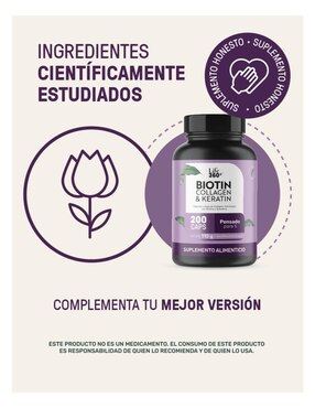 Suplementos alimenticios biotina keratina colágeno hidrolizado life360+