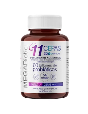 60 Billones De Probióticos 11 Cepas Megabiotic Con Enzimas Digestivas Y Probióticos Sabor 120 Cap