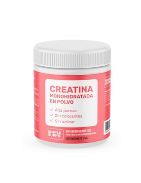 Creatina Monohidratada Simple Supps Sabor Natural 375 G