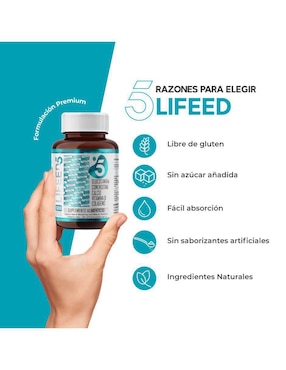 Glucosamina, Condroitina, Colágeno Hidrolizado, Calcio y Vitamina, Suplemento para Articulaciones, Huesos y Músculos 120 Cápsulas Lifeed5