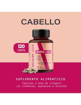 Cápsulas para Crecimiento de Cabello NOT-MINOX: Biotina + Colágeno + Vitamina E + Queratina + Inositol Not Minox