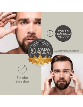 Cápsulas para Crecimiento de Cabello, Barba y Bigote NOT-MINOX Not Minox con colágeno, vitamina e, queratina, biotina y creatina
