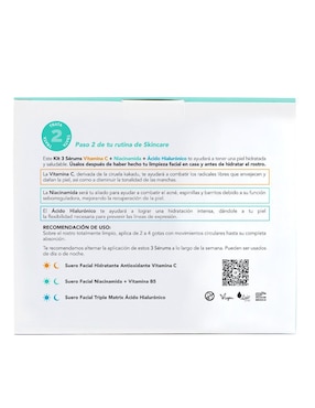 Sérum hidratante facial Kit 3 s: Vitamina C Niacinamida+Acido Hialurónico Seasons todo tipo piel