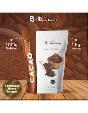 Cacao en Polvo Bulk Superfoods sabor cacao de 1 kg