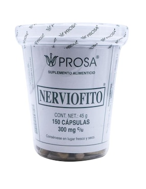 Nerviofito Prosa Con Ginkgo Biloba, Sabila, Castaño De Indias, Clorofila, Nopal, Carbón Vegetal Sabor Natural 150 Cápsulas