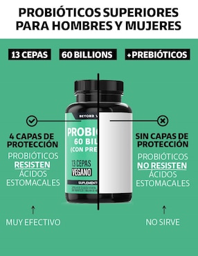 Probiótico Beyond Vitamins Beyond Vitamins de 60 cápsulas