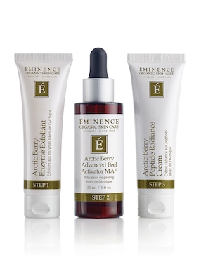 Tratamiento facial Éminence Arctic Berry Peel & Peptide Illuminating System exfoliante Eminence Starter Sets & Gift Sets