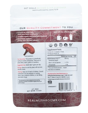Reishi Longevity Real Mushrooms con hongo reishi de 45 g