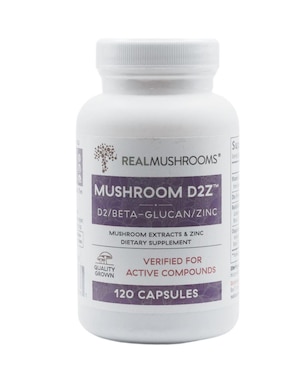 Mushroom D2z Real Mushrooms con zinc sabor natural de 120 cápsulas