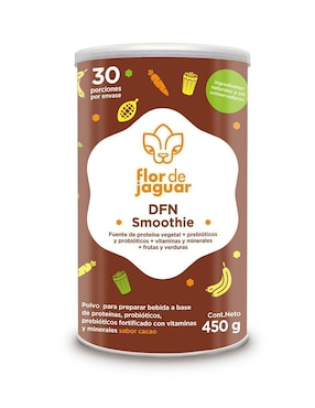 Suplemento Alimenticio Dfn Smoothie Flor De Jaguar Con Enzimas Digestivas Y Probióticos Sabor Cacao 450 G