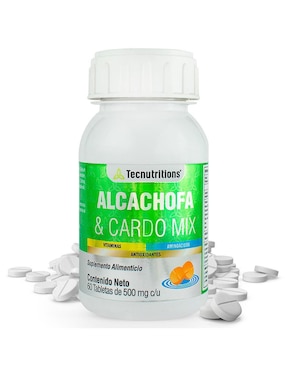 Suplemento Alimenticio Alcachofa Y Cardo Mix Tecnutritions No Saborizado 60 Tabletas