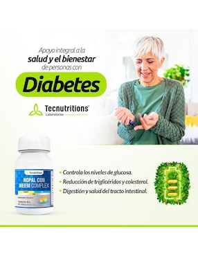 Nopal con Neem Complex Tecnutritions con nopal, wereke, neem de 60 tabletas