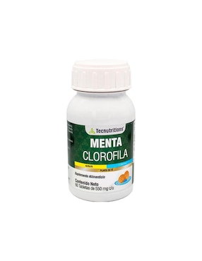 Suplemento alimenticio Menta Clorofila Tecnutritions no saborizado 60 tabletas