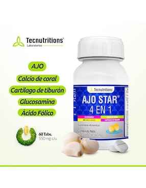Ajo Star 4 en 1 Tecnutritions de 60 tabletas