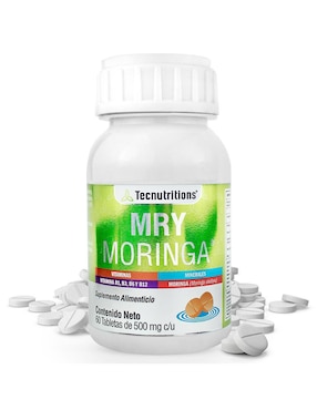 Suplemento Alimenticio Mry Moringa Tecnutritions Con Hoja De Moringa No Saborizado 60 Tabletas