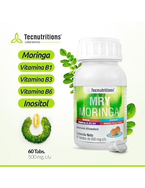 MRY Moringa Tecnutritions con hoja de moringa de 60 tabletas