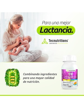9M Complex Tecnutritions con ácido folico, semilla de uva, keratina , vitamina d3, hierro, dióxido de silicio de 60 tabletas