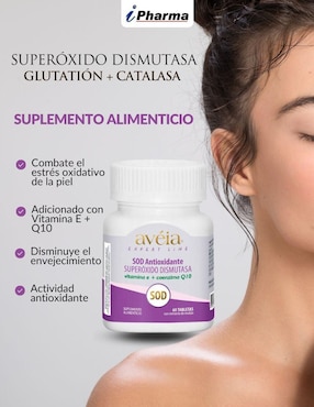 Glutatión + Superóxido dismutasa (SOD) Catalasa antioxidante auxiliar para el estrés Avéia con vitamina e sabor natural de 60 tabletas