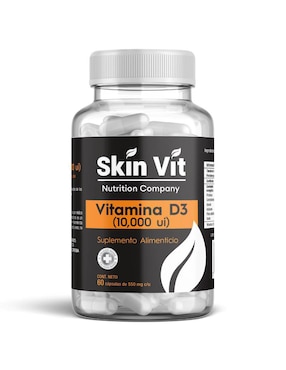 Vitamina D3 10000 Skin Vit Nutrition Company Con Vitamina D 23 Y Minerales 60 Cápsulas