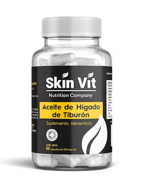 Aceite De Hígado De Tiburón Súper Premium Skin Vit Nutrition Company Con Aceite De Hígado De Tiburón 60 Cápsulas