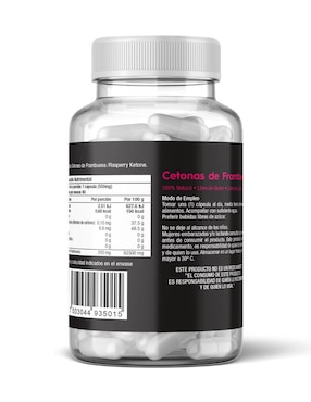 Cetonas de Frambuesa Súper Premium Skin Vit Nutrition Company con cetonas de frambuesa de 60 cápsulas