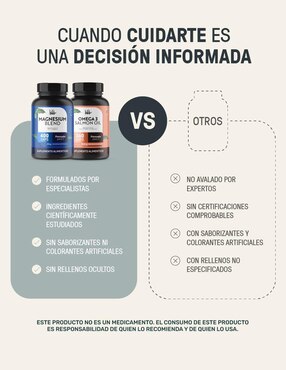 Set de suplementos omega 3 salmon oil + magnesium mix 4 tipos de magnesio Life360+