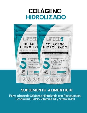 Colágeno Hidrolizado + Glucosamina + Condroitina + Calcio LIFEED5 2 pack Lifeed5