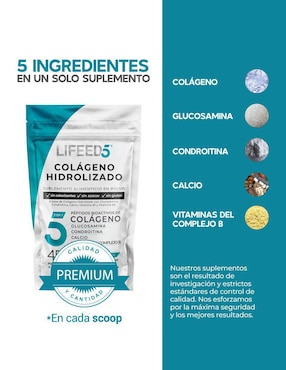Colágeno Hidrolizado + Glucosamina + Condroitina + Calcio LIFEED5 2 pack Lifeed5