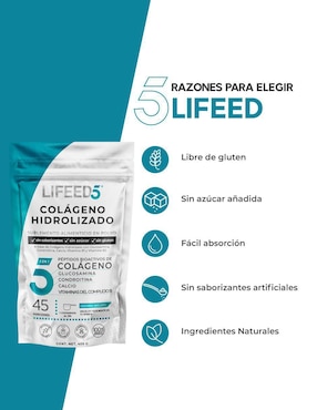 Colágeno Hidrolizado + Glucosamina + Condroitina + Calcio LIFEED5 2 pack Lifeed5