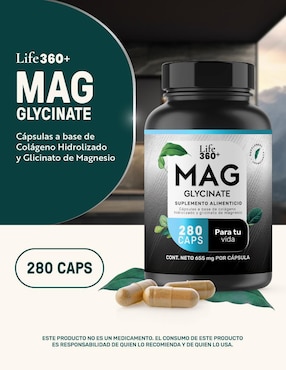 Mag Glycinate: Glicinato de Magnesio, Estearato de Magnesio y Colágeno Hidrolizado Life 360+ Life360+