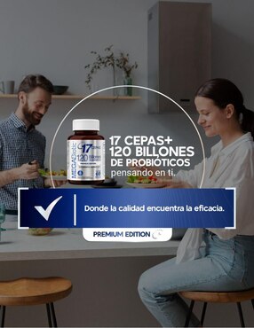 Probióticos sin lactosa 120 billones y 17 cepas Megabiotic con probióticos, inulina de agave y aloe vera de 60 cápsulas