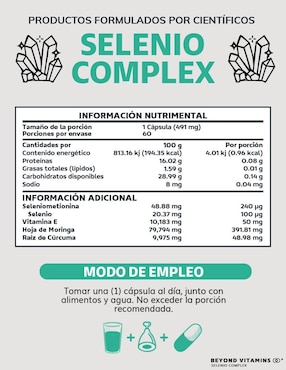 Selenio Complex Seleniometionina Beyond Vitamins con selenio de 60 cápsulas